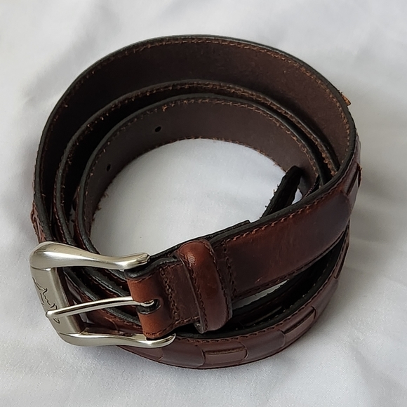 GREG NORMAN Brown Oil Tanned Cowhide Belt - Picture 9 of 11
